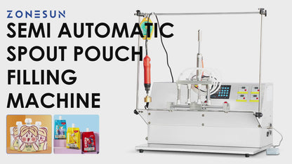 ZONESUN ZS-ASP4 Semi Automatic Spout Pouch Gear Pump Liquid Filling Capping Machine