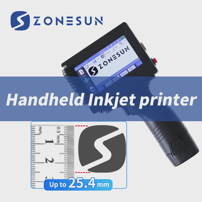 ZONESUN ZS-HIP254 Macchina da stampa a getto d'inchiostro portatile multilingue 