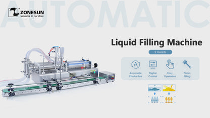 ZONESUN ZS-DTYT2L Pneumatic 2 Nozzles Piston Liquid Filling Machine With Conveyor Belt