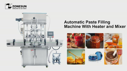 ZONESUN ZS-YT4T-4PM Automatic Paste Filling Machine Wieh Heater And Mixer