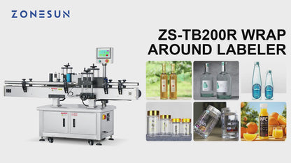 ZONESUN ZS-TB200R Automatic Wrap-around Round Bottle Labeling Machine