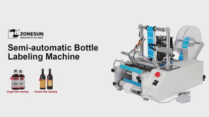 ZONESUN ZS-TB190 Semi-automatic Double Side Round Bottle Labeling Machine With Date Coder