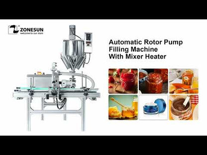 ZONESUN ZS-DTGT900M Automatic Rotor Pump Paste Liquid Filling Machine With Mixer Heater