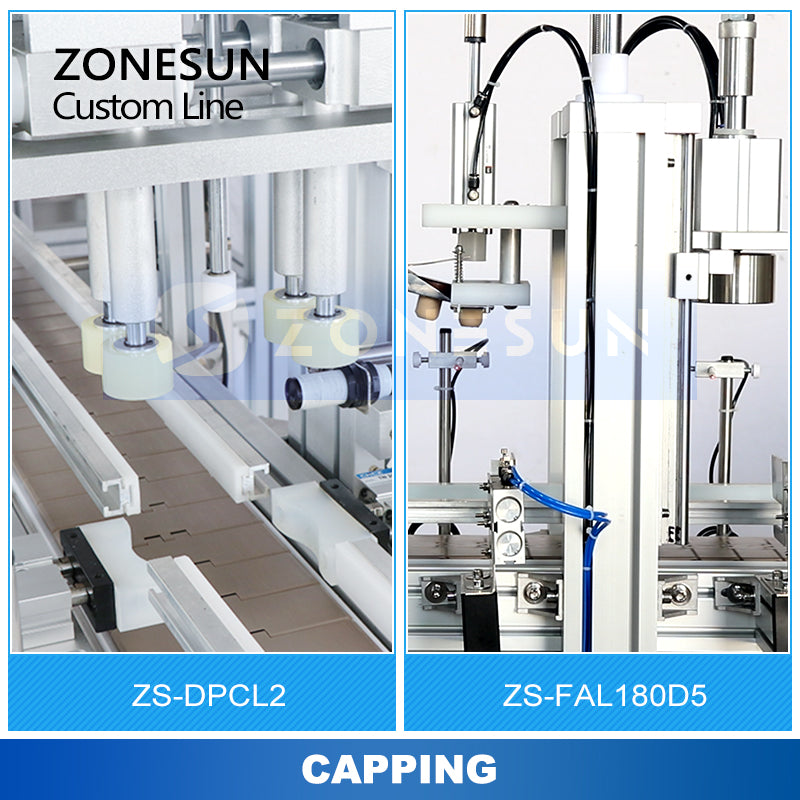 ZONESUN ZS-DPCL2/ZS-FAL180D5 Custom Liquid Filling Capping Round Bottle Labeling Production Line