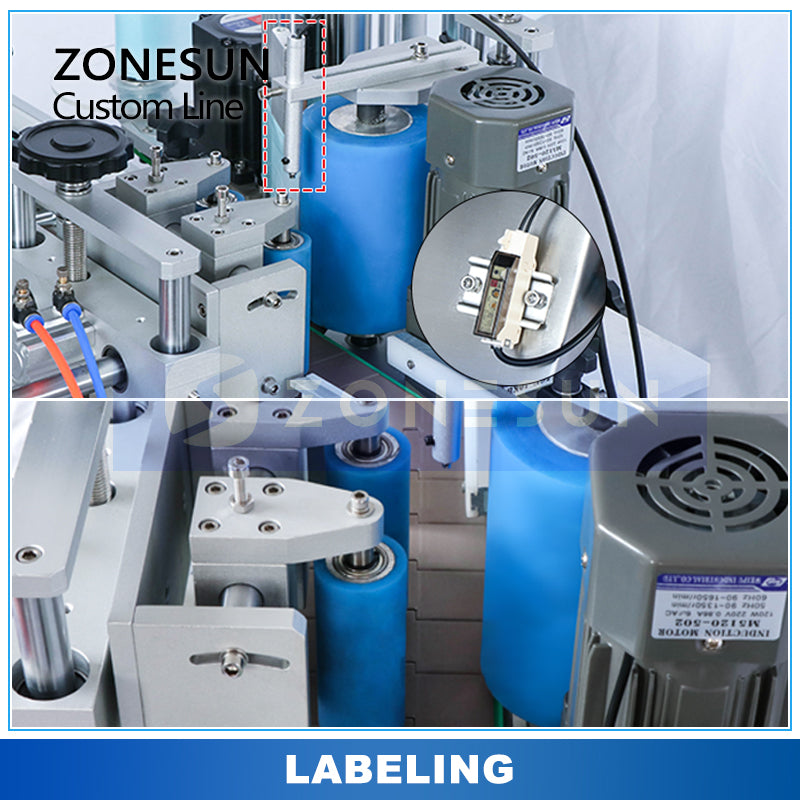 ZONESUN ZS-DPCL2/ZS-FAL180D5 Custom Liquid Filling Capping Round Bottle Labeling Production Line