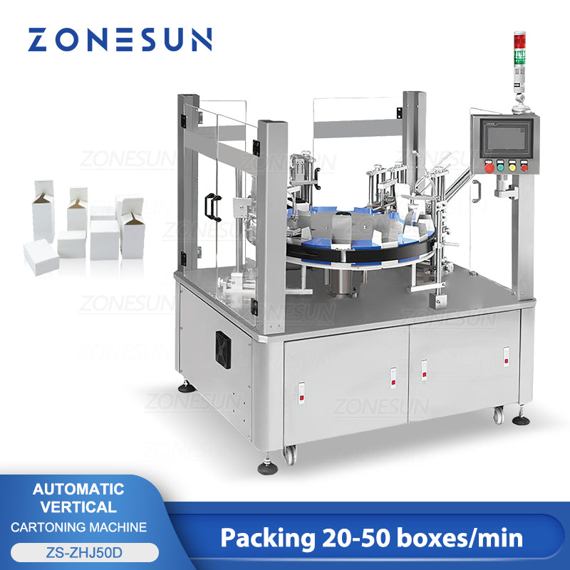 Máquina envasadora y selladora automática de cajas de cartón ZONESUN ZS-ZHJ50D