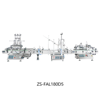 ZONESUN ZS-DPCL2/ZS-FAL180D5 Custom Liquid Filling Capping Round Bottle Labeling Production Line