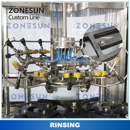 ZONESUN ZS-FALU Linea di produzione personalizzata per il risciacquo delle bottiglie, l'asciugatura, il riempimento, la tappatura, l'etichettatura 