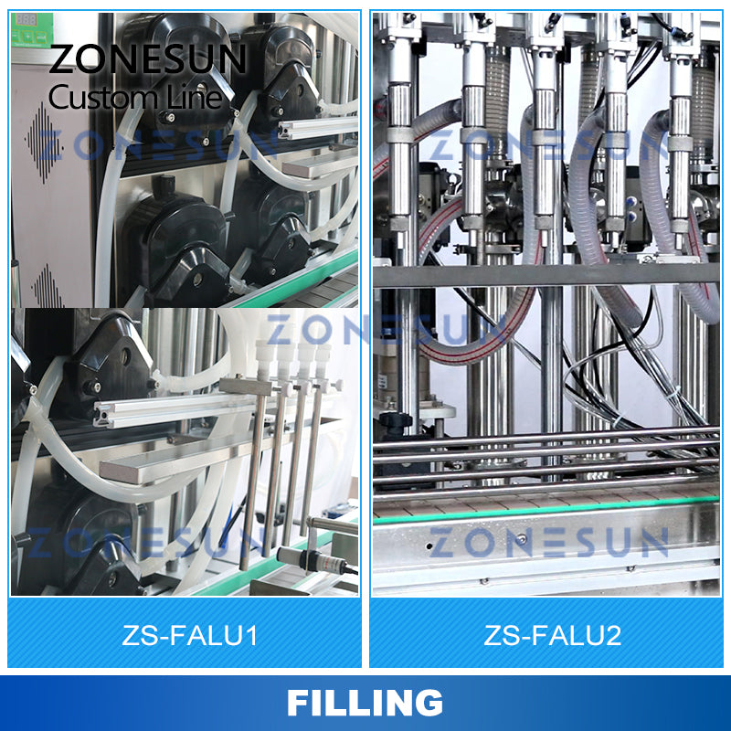 ZONESUN ZS-FALU Linea di produzione personalizzata per il risciacquo delle bottiglie, l'asciugatura, il riempimento, la tappatura, l'etichettatura 