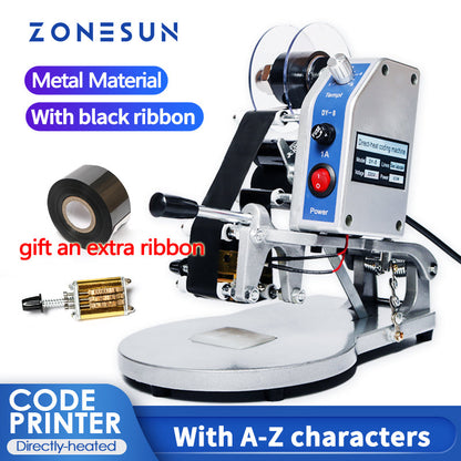 ZONESUN DY-8 Directly-heated Ribbon Date Printer Coding Machine