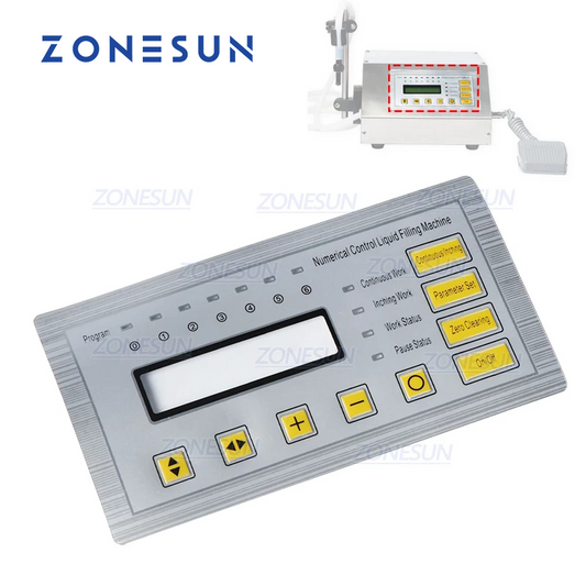 Etiqueta adhesiva del panel de visualización ZONESUN para la máquina de llenado de líquidos GFK-160