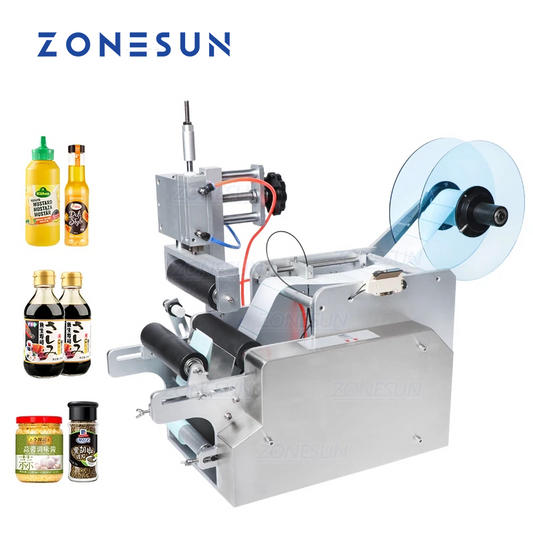 Máquina etiquetadora de botellas redondas semiautomática ZONESUN TB-80