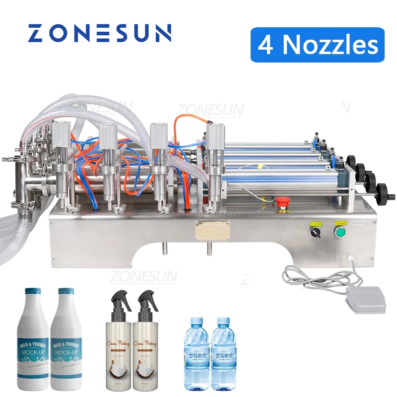 ZONESUN 4 Head Pneumatic Liquid Filling Machine