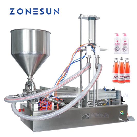 ZONESUN ZS-GTD2 1000-5000ml Macchina riempitrice per pasta con 2 ugelli da immersione