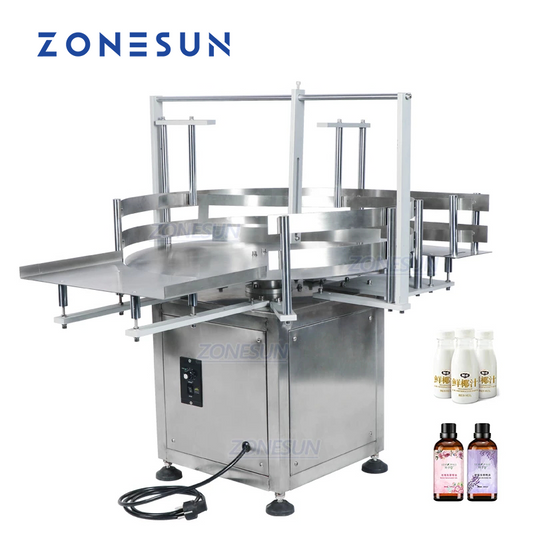 ZONESUN ZS-LP600Z Riordinatore automatico di bottiglie rotanti rotonde da tavolo per la linea di produzione