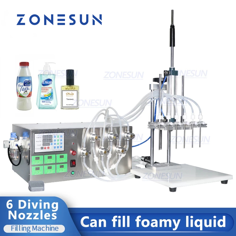 ZONESUN ZS-MP5500D Macchina di rifornimento di liquidi con pompa magnetica a 6 ugelli per immersione 