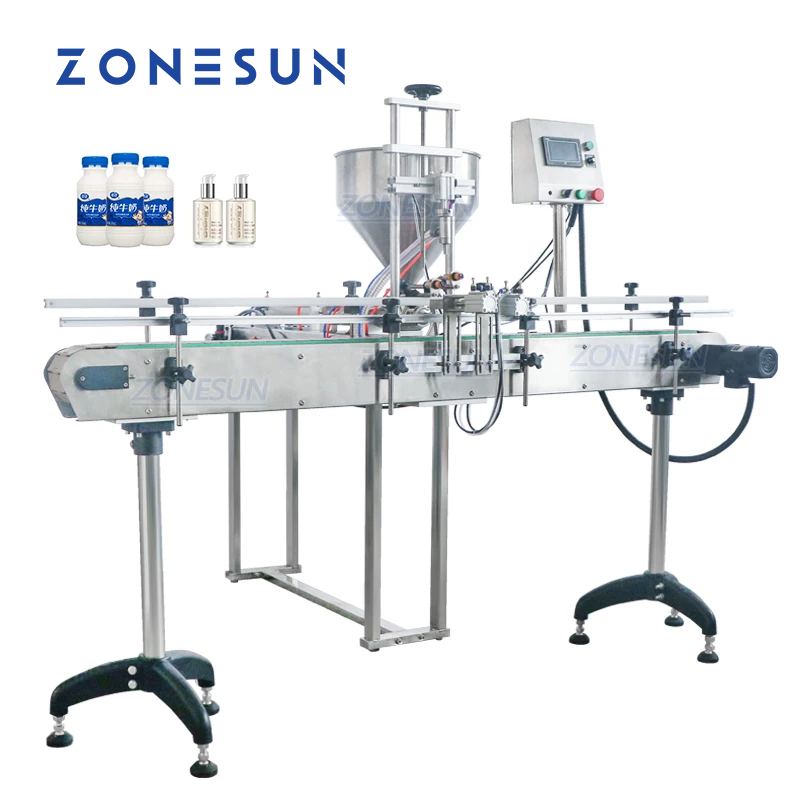 ZONESUN ZS-GY1C Pneumatic Automatic Paste Filling Machine With Conveyor