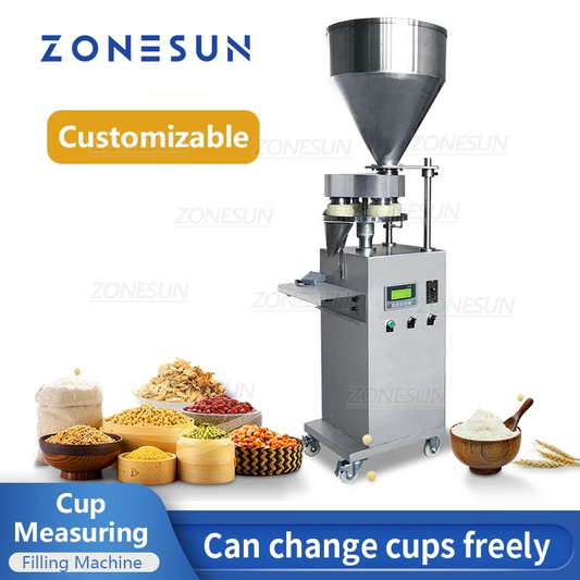 Máquina llenadora de polvo granulado medidora de taza ZONESUN ZS-FM30C 30L