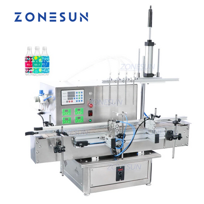 ZONESUN ZS-DTPP4D Desktop 4 Diving Nozzles Peristaltic Pump Liquid Filling Machine