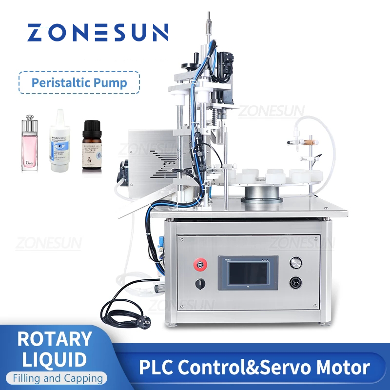 Máquina llenadora y tapadora de líquidos con bomba peristáltica automática ZONESUN ZS-AFC1P