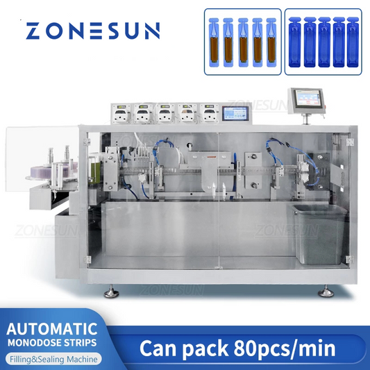 ZONESUN ZS-FS120 Monodose Strips Tube Peristaltic Pump Liquid Filling And Sealing Machine