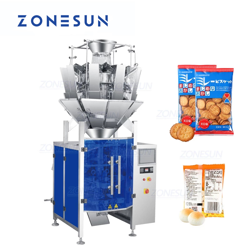 ZONESUN ZS-GFKL420 Máquina llenadora y selladora de pesaje de gránulos de 10 cabezales 