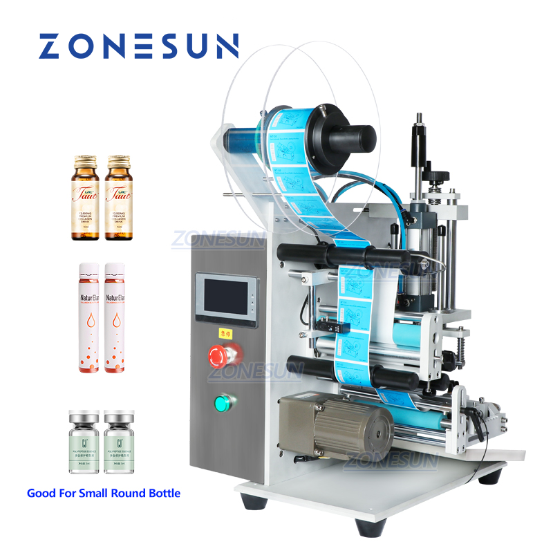 ZONESUN ZS-TB100 Semi Automatic Round Bottle Single Double Sides Labeling Machine