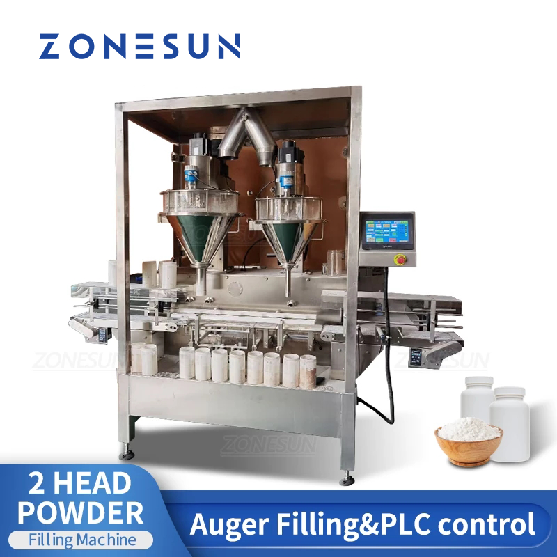 ZONESUN Riempitrice automatica per polveri a 2 ugelli 