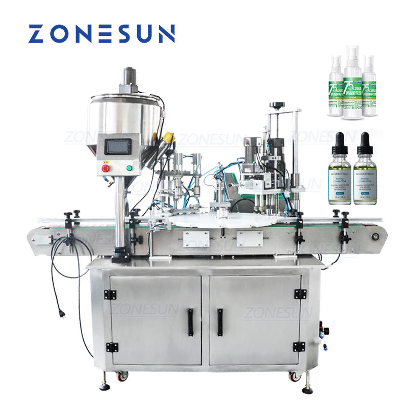 ZONESUN ZS-AFC3 Macchina di riempimento e tappatura di liquidi per piccole fiale completamente automatica personalizzata