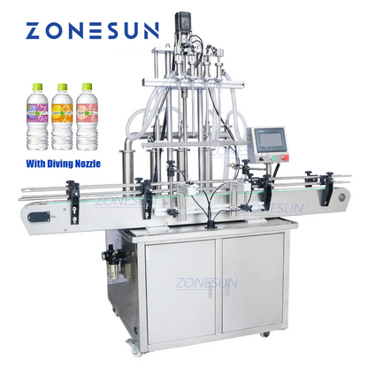 ZONESUN ZS-YT4T-4D 2/4/6 Diving Nozzles Liquid Filling Machine Water Filler