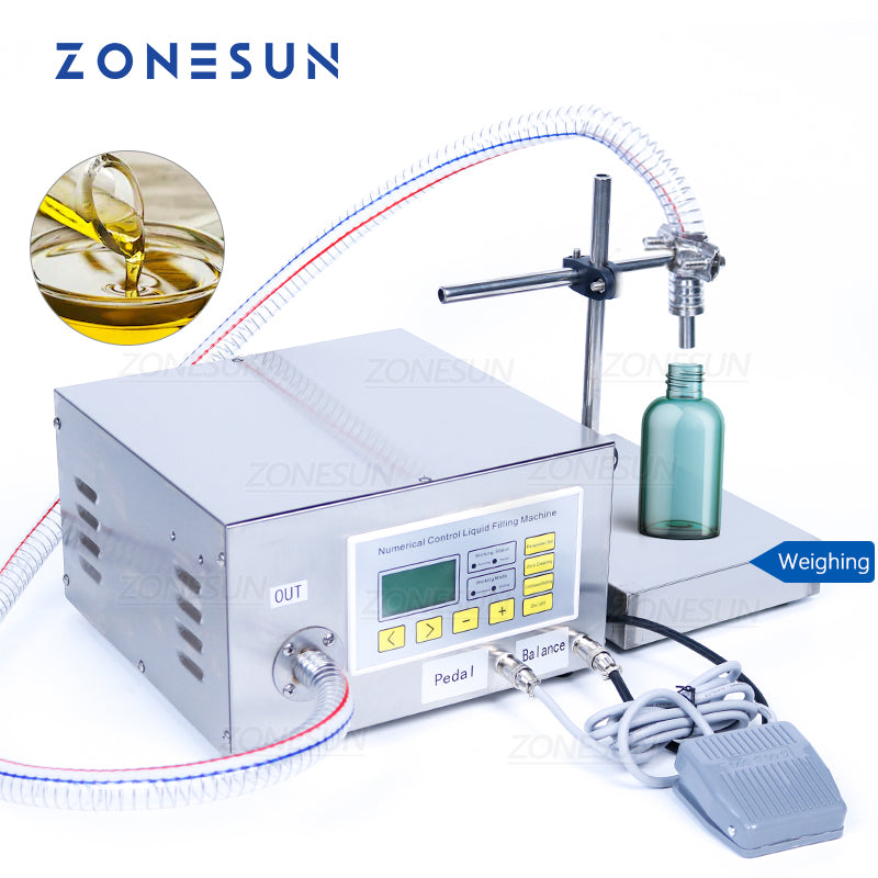 ZONESUN ZS-GP631 50-8000ml Semi Automatic Gear Pump Liquid Filling and Weighing Machine