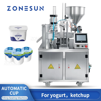 ZONESUN ZS-FS100 Máquina automática de sellado de vasos de llenado de pasta rotativa