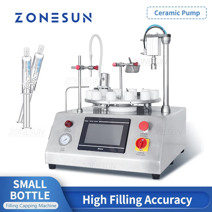 Máquina de llenado y tapado de líquidos con bomba de cerámica rotativa ZONESUN ZS-AFC1CP 