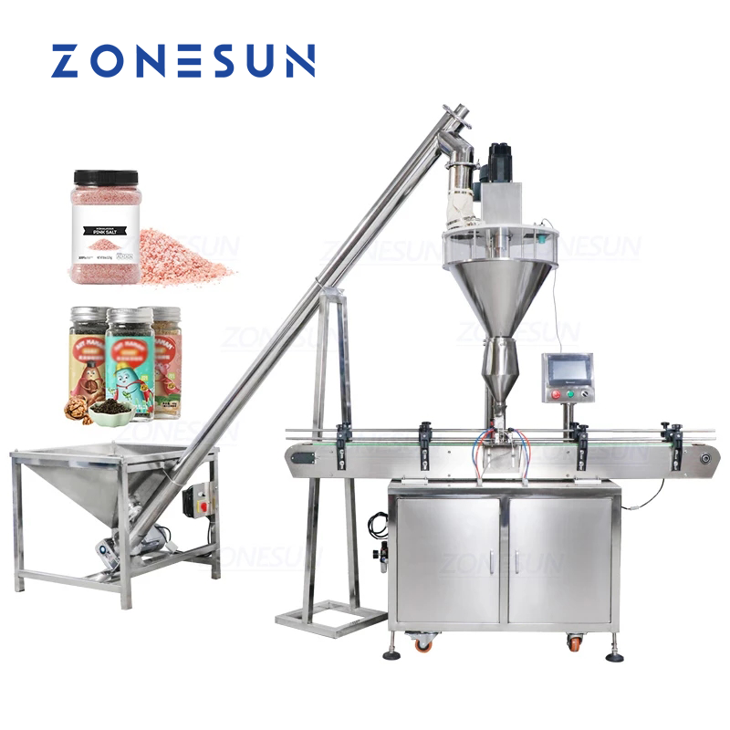 Máquina llenadora de polvo automática ZONESUN ZS-FM2A con alimentador