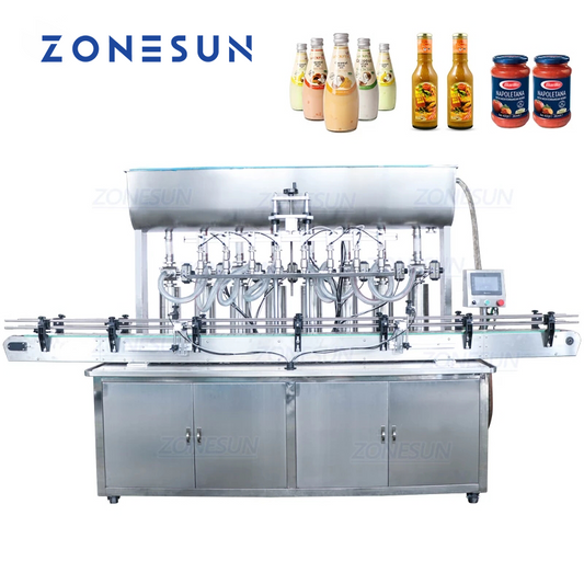 Máquina llenadora automática de pasta de 8 boquillas ZONESUN