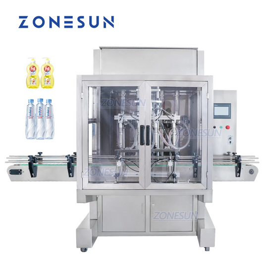 ZONESUN ZS-SV4G Máquina llenadora de pasta servo automática de 4 boquillas