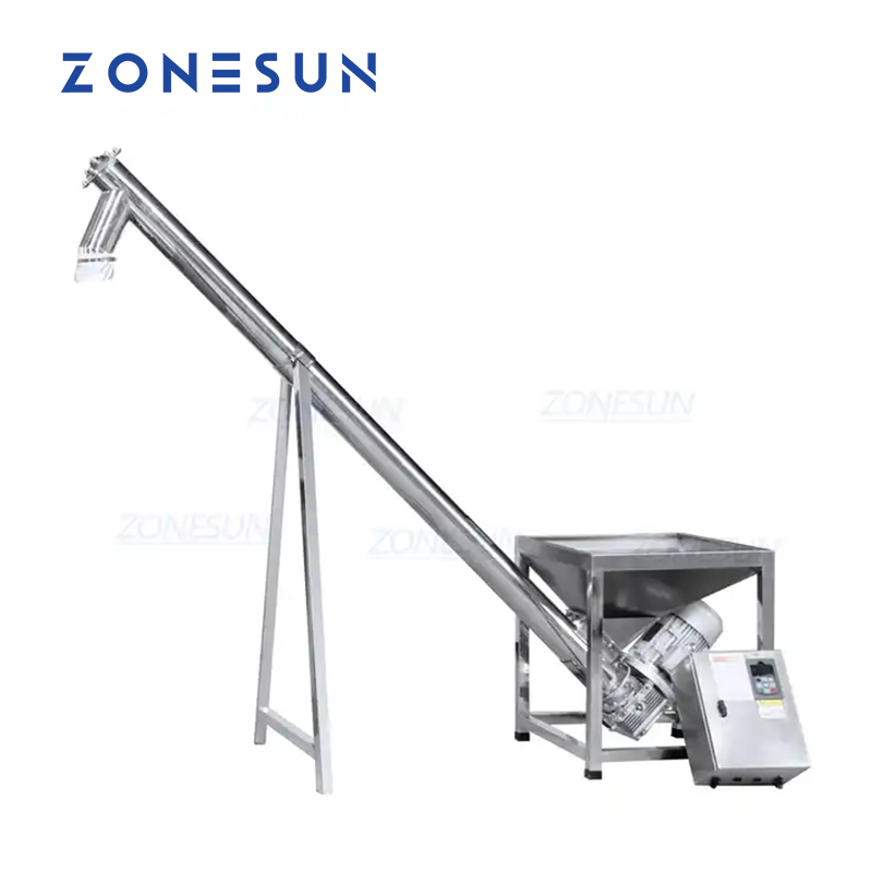 ZONESUN  ZS-SLJ3 Automatic Spices Powder Inclined Auger Feeder using in salt feeding