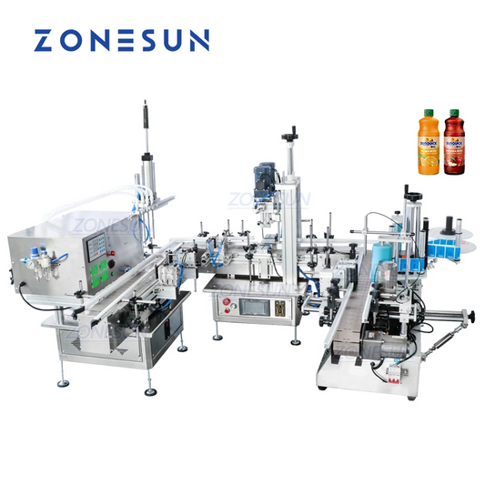 ZONESUN ZS-FAL180C7 Small U Shape Peristaltic Pump Liquid Filling Capping Labeling Machine