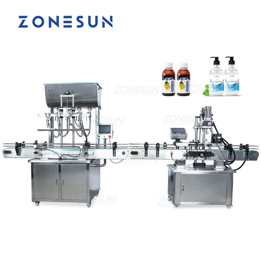 ZONESUN Fully Automatic 4 Nozzles Paste Filling Machine And Capping Machine