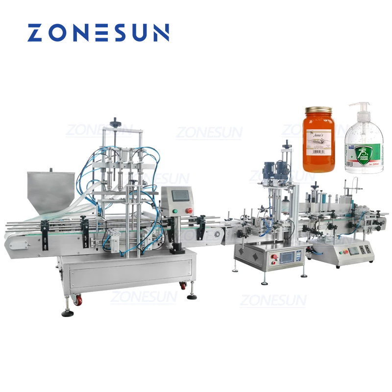 ZONESUN ZS-FAL180C64 Heads Paste Filling Capping And Labeling Machine