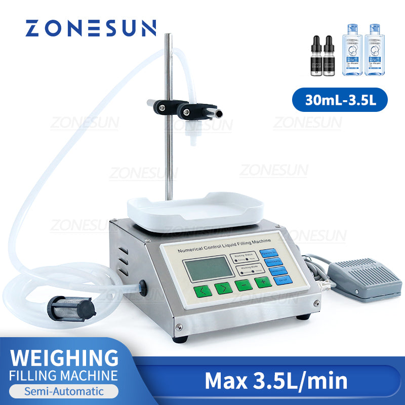 ZONESUN ZS-DP611W Riempitrice per pesatura di liquidi con pompa a diaframma semiautomatica