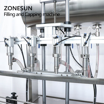 ZONESUN Fully Automatic 4 Nozzles Paste Filling Machine And Capping Machine