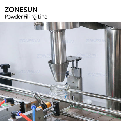 ZONESUN Powder Filling Capping Round Bottle Labeling Production Line