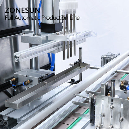 ZONESUN Custom Liquid Filling Capping And Round Labeling Machine With Vibratory Cap Feeder automatic machine line