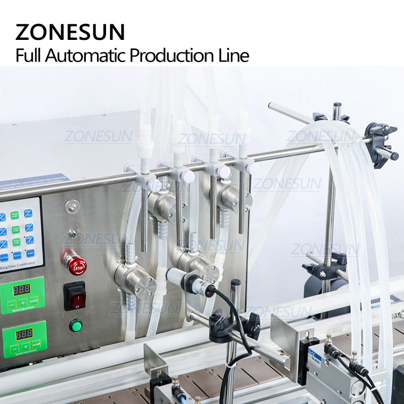 ZONESUN ZS-FAL180C9 Automatic Square Bottle Liquid Filling Capping And Double Sides Labeling Machine