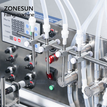 ZONESUN 4 Nozzles Automatic Magnetic Pump Liquid Filling Machine