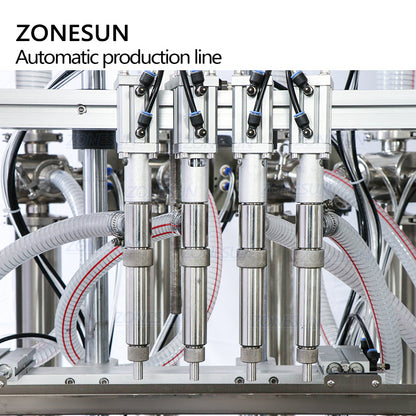 ZONESUN ZS-FAL180A7 Tappatrice di riempimento di liquidi in pasta con alimentatore per tappi vibranti