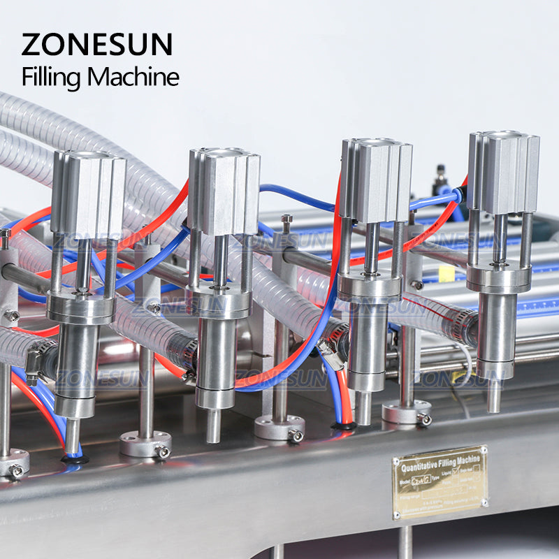 ZONESUN 4 Heads Pneumatic Liquid Filling Machine Piston Filler juice filling machine