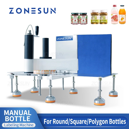 ZONESUN ZS-TB3 Máquina etiquetadora manual de botellas poligonales cuadradas y redondas