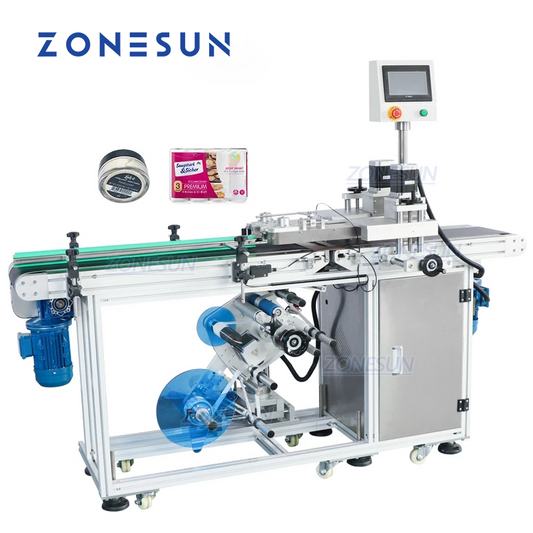 Máquina etiquetadora automática de fondo de botella de superficie plana ZONESUN ZS-TB125 